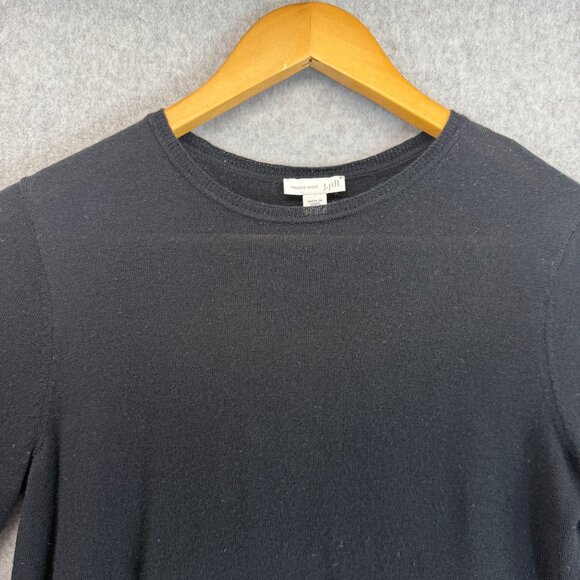 J. Jill Black Merino Wool Sweater Crewneck Long Sleeve Classic Womens Size Small - Picture 3 of 13